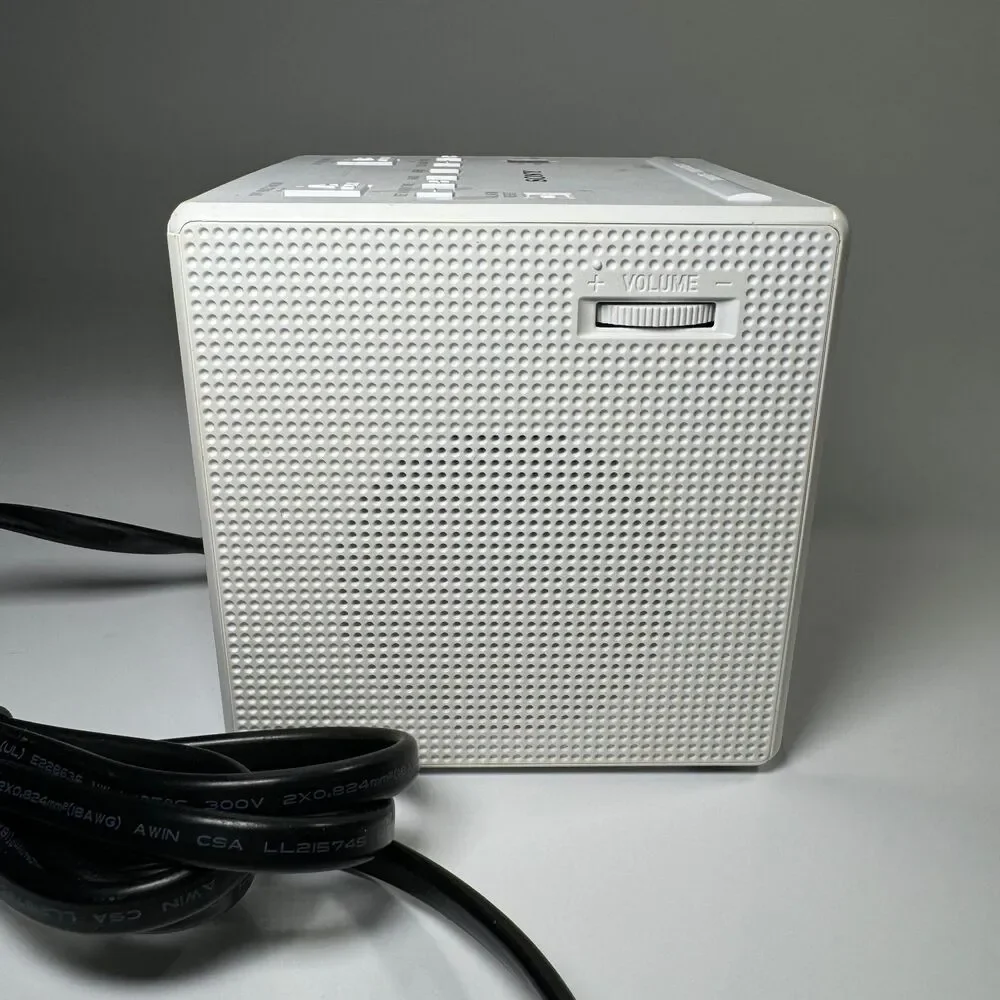 Sony ICF-C1T Alarm Clock Radio FM/AM White Cube w/ Power Cable TESTED WORKING